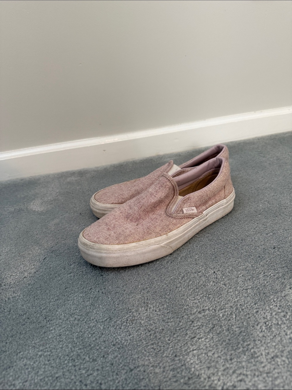 Vans Slip-On Sneakers in Dusty Rose and White